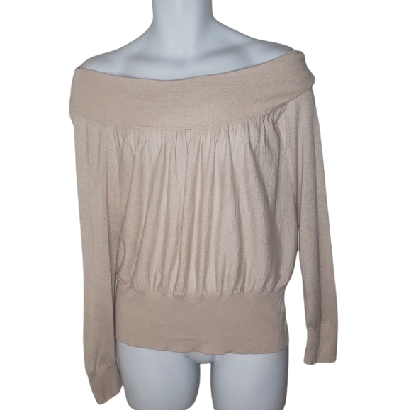 Free People Office Date Night Boho Preppy Light Off Shoulder Sweater - Womens - Picture 2 of 7